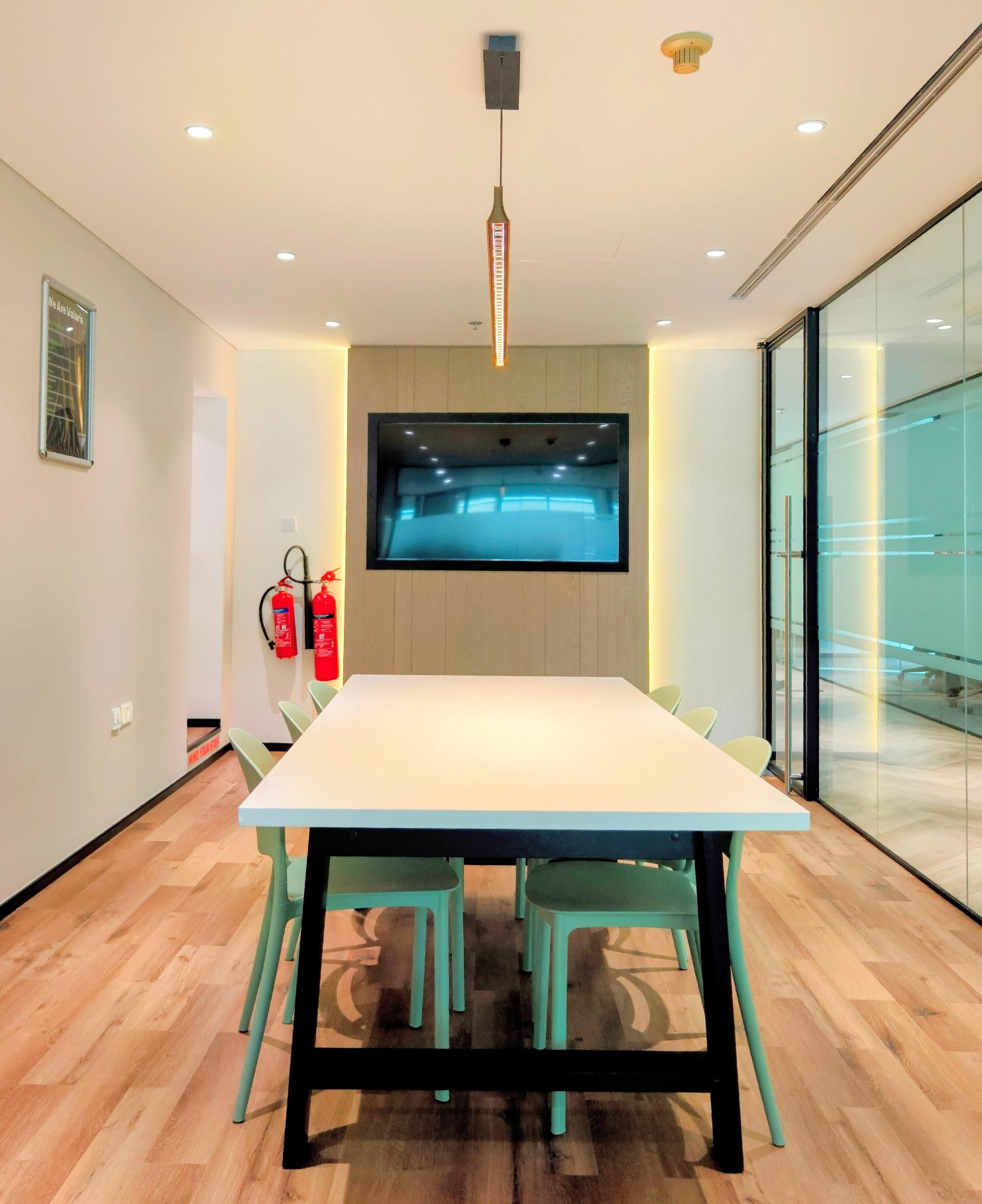 Valaris Dubai office interior featuring modern joinery works with wood paneling and glass partitions